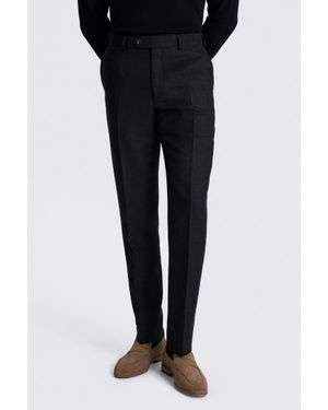 E thomas Italian Tailored Fit Twill Trousers - Black