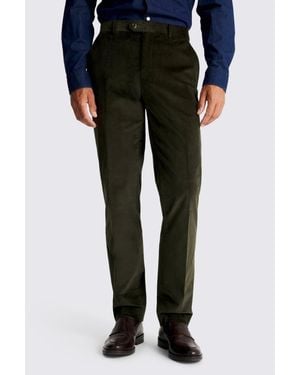 Moss Tailored Fit Dark Corduroy Trousers - Black