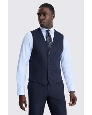 Moss Tailored Fit Flannel Waistcoat - Blue