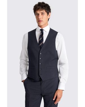 Moss Slim Fit Check Waistcoat - Blue