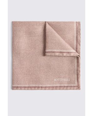 Tessitura bottinelli Italian Dusty Rose Silk Double Faced Pocket Square - Pink