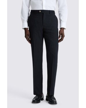 Moss Tailored Fit Stripe Trousers - Black