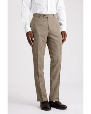 Moss Slim Fit Twill Tweed Trousers - Natural