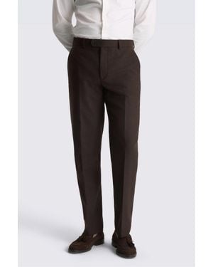 Moss Tailored Fit Dark Tweed Trousers - Black