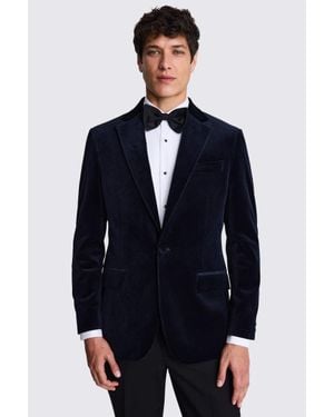 Moss Regular Fit Velvet Jacket - Blue