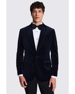 Moss Regular Fit Velvet Jacket - Blue