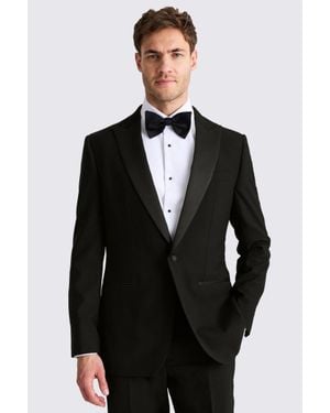 Moss Tailored Fit Peak Lapel Wool Tuxedo Suit Jacket - Blue