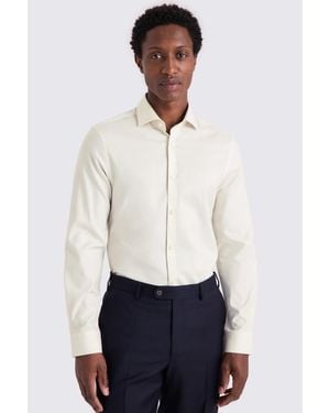 Moss Slim Fit Off- Twill Stretch Shirt - White