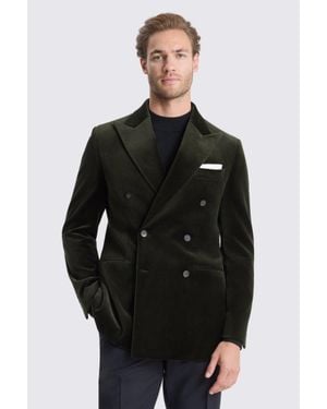 Moss Tailored Fit Dark Velvet Jacket - Black