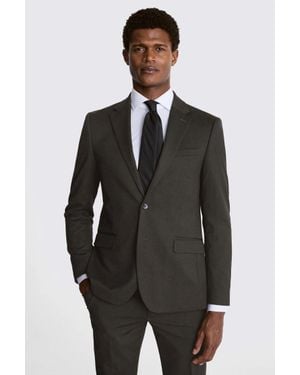 Moss Slim Fit Charcoal Stretch Suit Jacket - Black