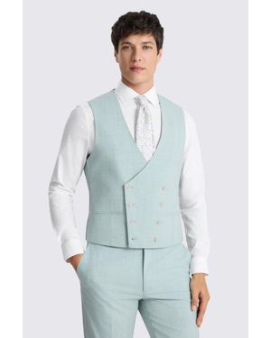 Moss Slim Fit Aqua Marl Waistcoat - Blue
