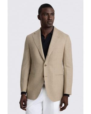 E thomas Italian Tailored Fit Oatmeal Jacket - Natural