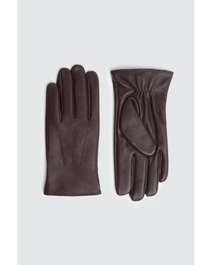 Moss Chocolate Leather Gloves - Brown
