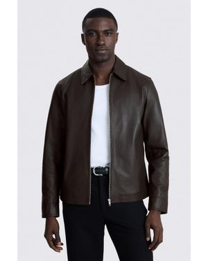 Moss Dark City Nappa-Leather Jacket - Grey