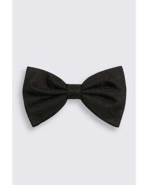 Moss Italian Silk Grosgrain Pre-Tied Bow Tie - Black