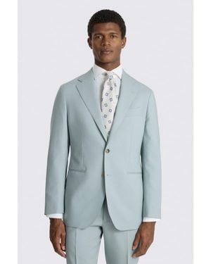 Barberis Italian Tailored Fit Aqua Tropical Suit Jacket - Blue