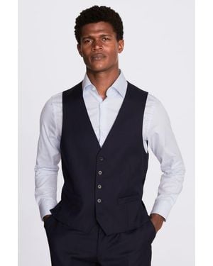 Moss Regular Fit Twill Waistcoat - Blue