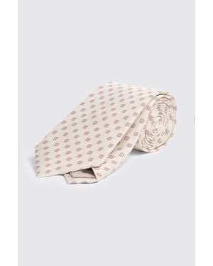 Moss Off- Silk Ditsy Medallion Tie - Natural