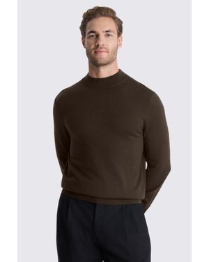 Moss Merino Mock-Neck Jumper - Brown