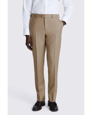 Barberis Italian Tailored Fit Taupe Twill Trousers - Natural