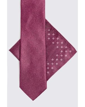 Moss Wine Tie & Pocket Square Set - Purple