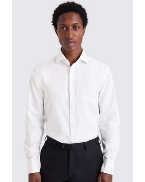 Moss Regular Fit Honeycomb Dobby Shirt - White