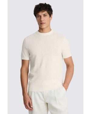 Moss Off- Linen-Blend Crew-Neck T-Shirt - White