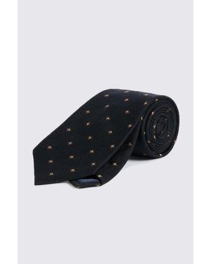 Moss Dark Herringbone Diamond Tie - Black