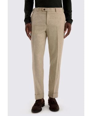 Moss Neutral Flannel Trousers - Natural