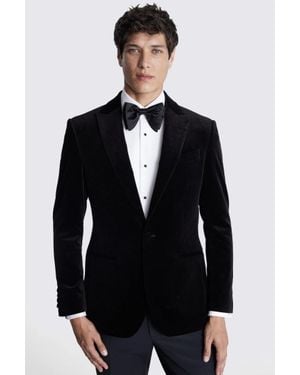 Moss Tailored Fit Velvet Jacket - Black