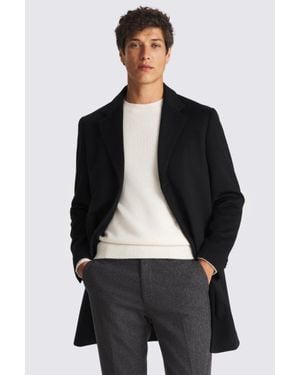 Moss Wool Blend Overcoat - Black