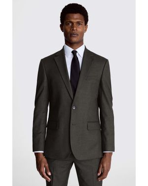 Moss Regular Fit Charcoal Stretch Suit Jacket - Blue