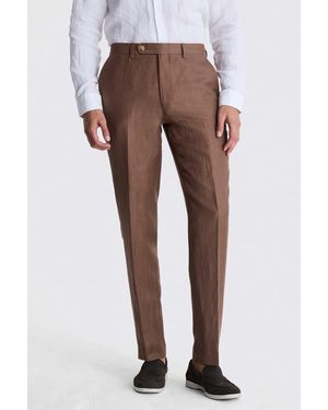 ZEGNA Italian Tailored Copper Herringbone Trousers - Brown