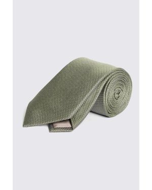 Moss Sage Silk Semi Plain Tie - Green