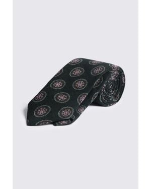 Tessitura bottinelli Bottinelli Dark & Wool Medallion Tie - Black
