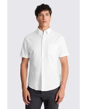 Moss Short Sleeve Cotton Oxford Shirt - White