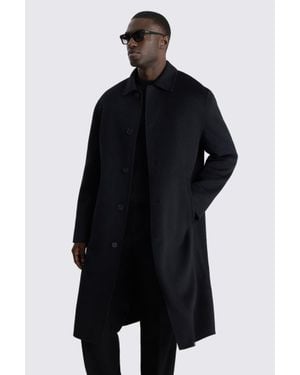 Moss Double Faced Long Coat - Black
