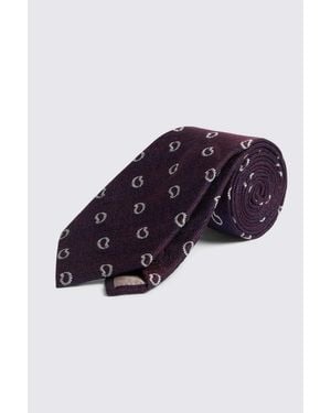 Moss Burgundy Paisley Tie - Blue