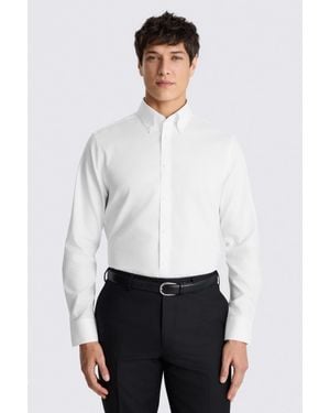 Moss Tailored Fit Stretch Contrast Shirt - White