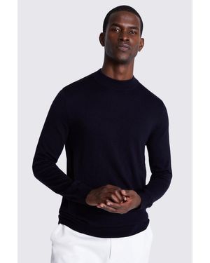 Moss Merino Mock-Neck Jumper - Blue