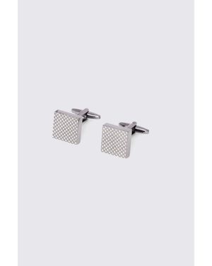Moss Gunmetal Textured Cufflinks - Multicolour