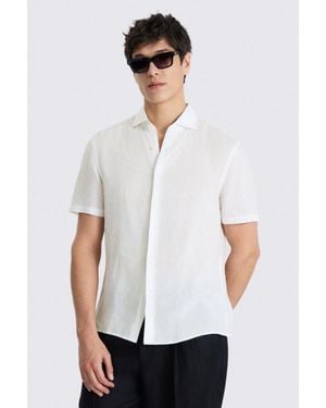 Moss Short Sleeve Linen Shirt - White