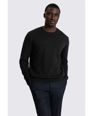 Moss Cotton Crew Neck Jumper - Black