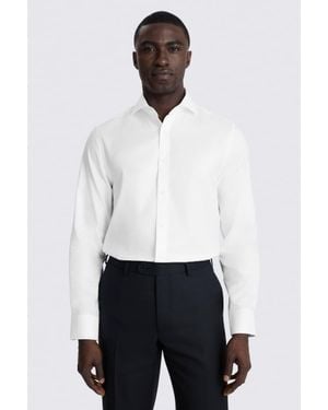 Moss Tailored Fit Cotton Twill Shirt - White