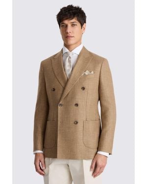 Moss Tailored Fit Chestnut Twill Jacket - White