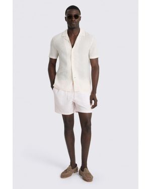 Moss Stripe Swim Shorts - White