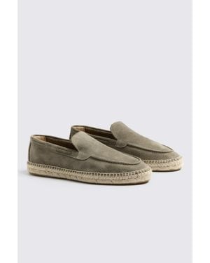 Moss Spanish Suede Sage Espadrilles - Green