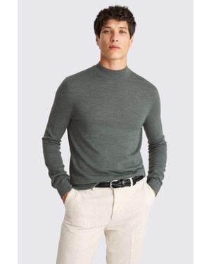 Moss Mid Merino-Blend Mock-Neck Jumper - Grey