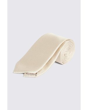 Moss Champagne Textured Tie - White