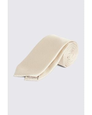 Moss Champagne Textured Tie - White